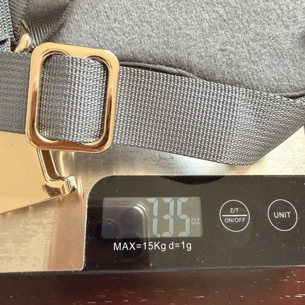 London Fog Pet Collection Dog Harness Gray Gold Hardware Size M Adjustable